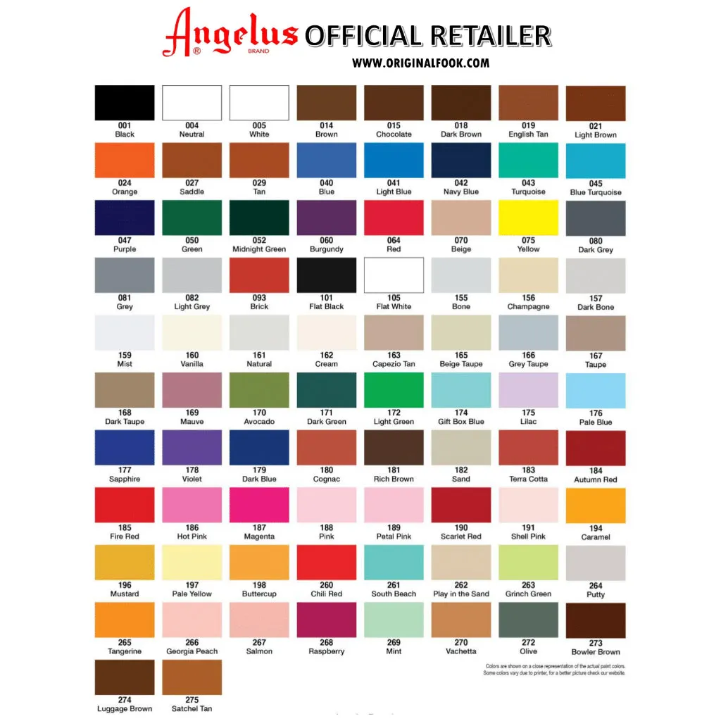 Angelus 12 Color Paint Bundle