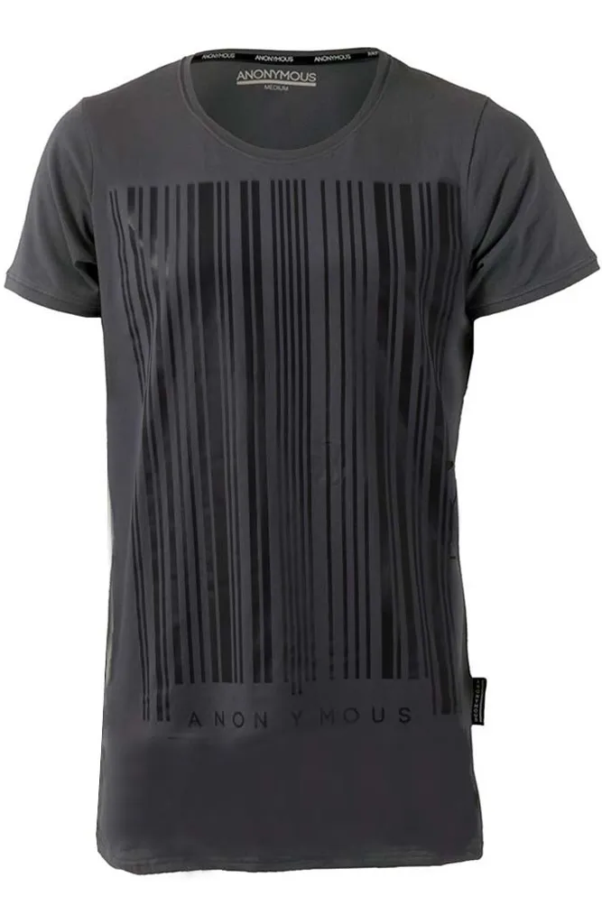 ANONYMOUS Barcode Long T-Shirt - Grey