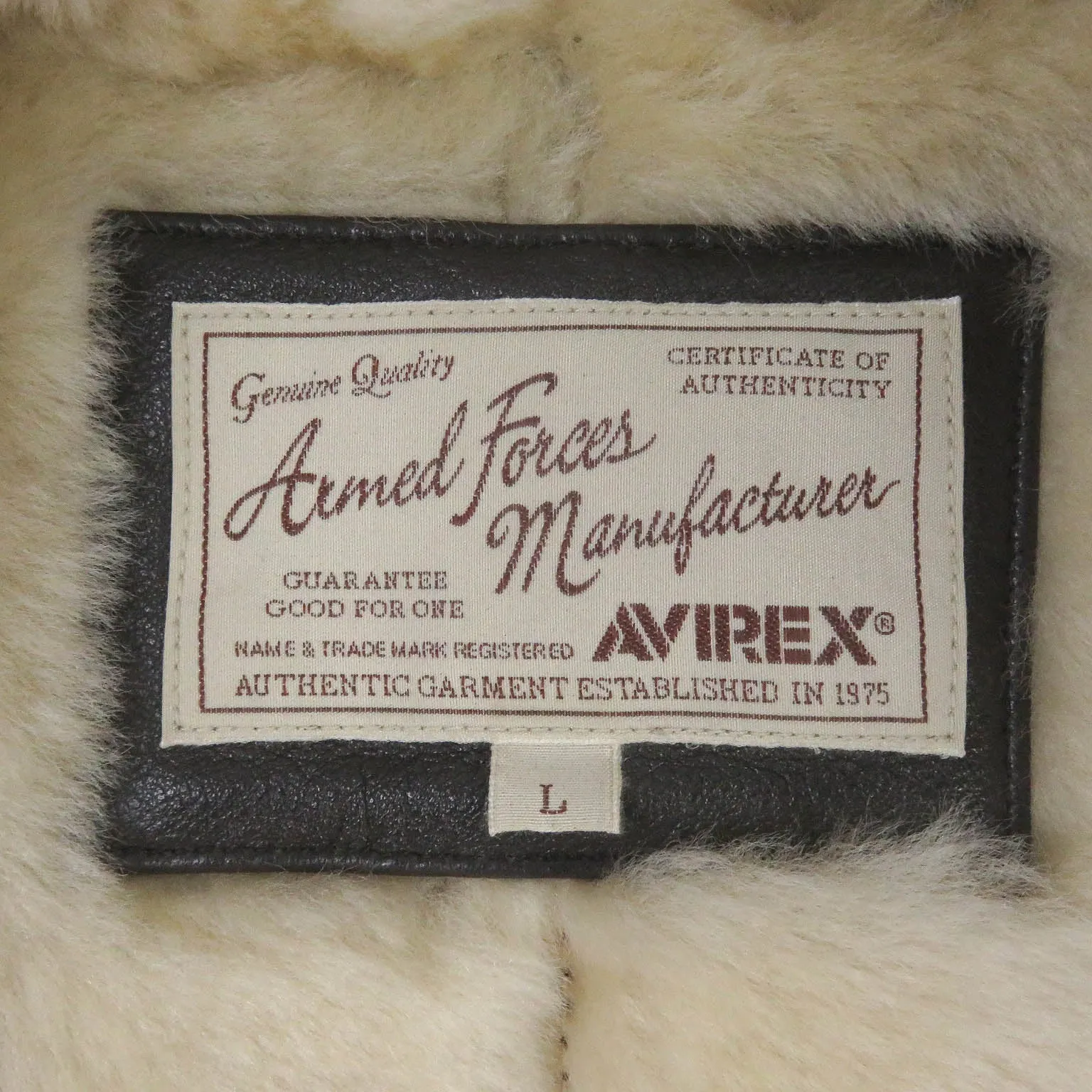 AVIREX B-3 Mouton Bomber Jacket Lamb Leather