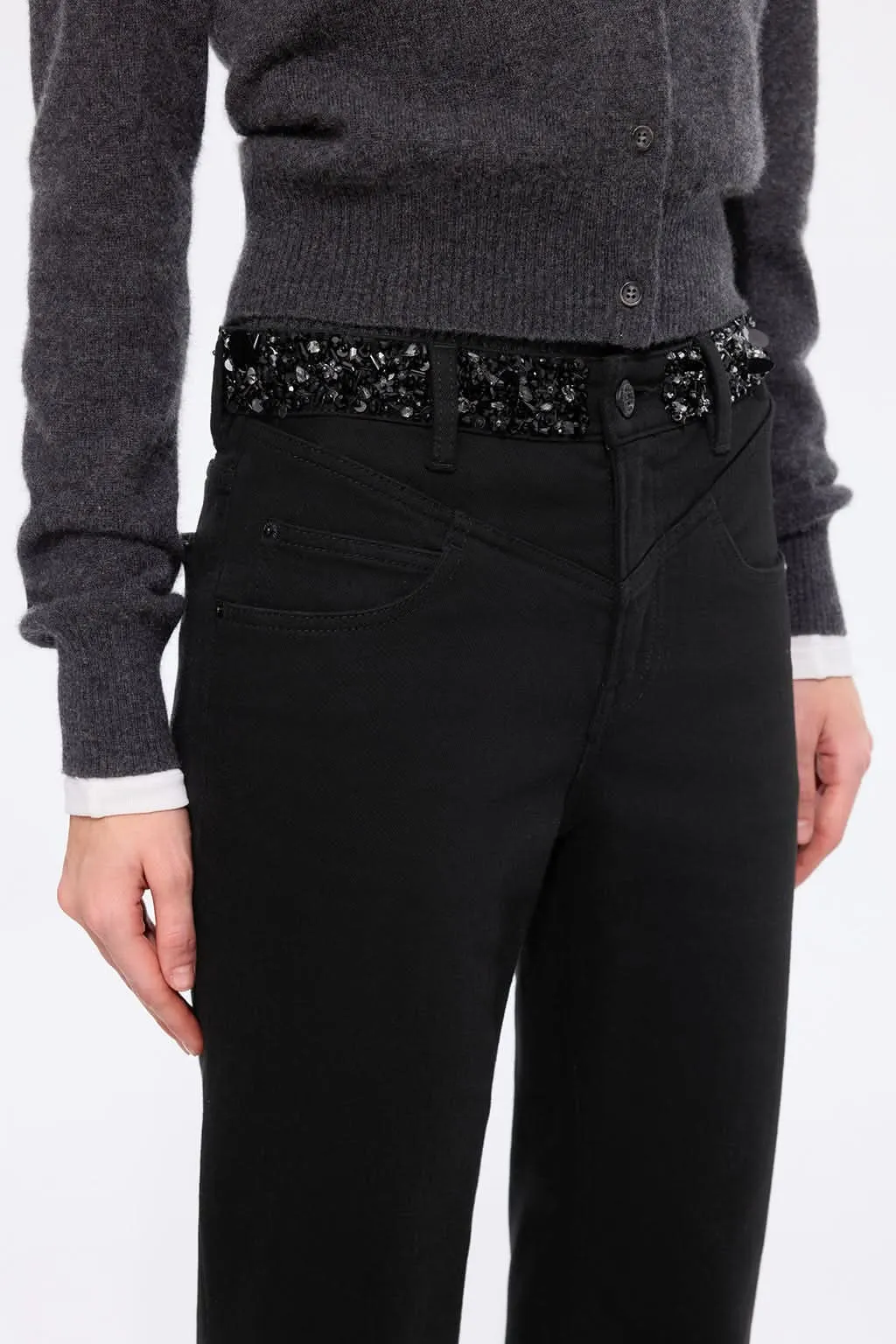 Beaded Flared Jeans