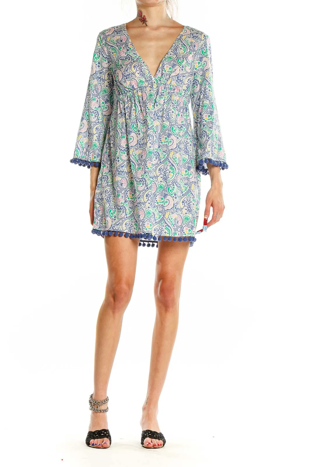 Blue Paisley A-Line Dress