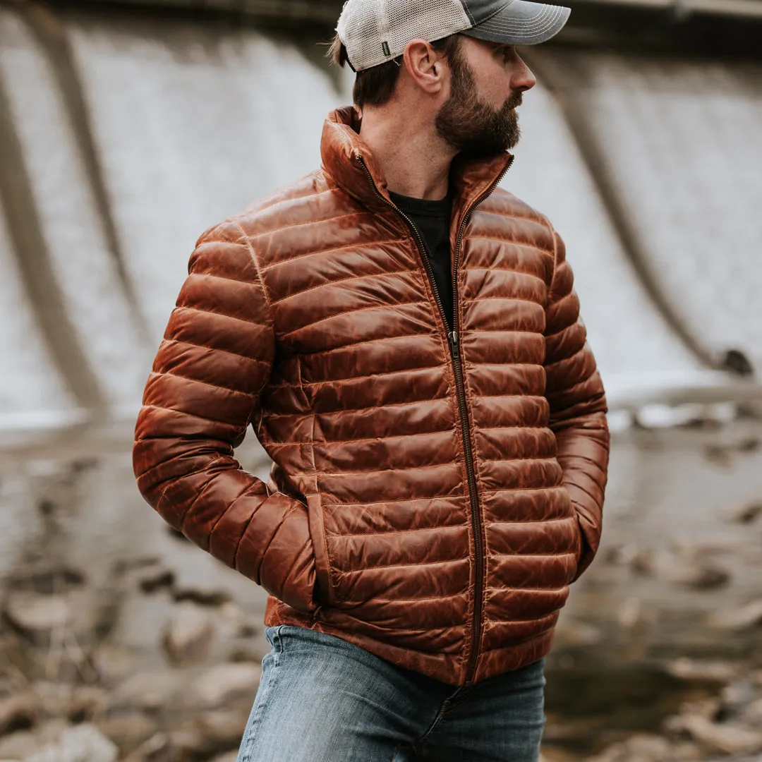 Bridger Leather Down Jacket | Light Brown