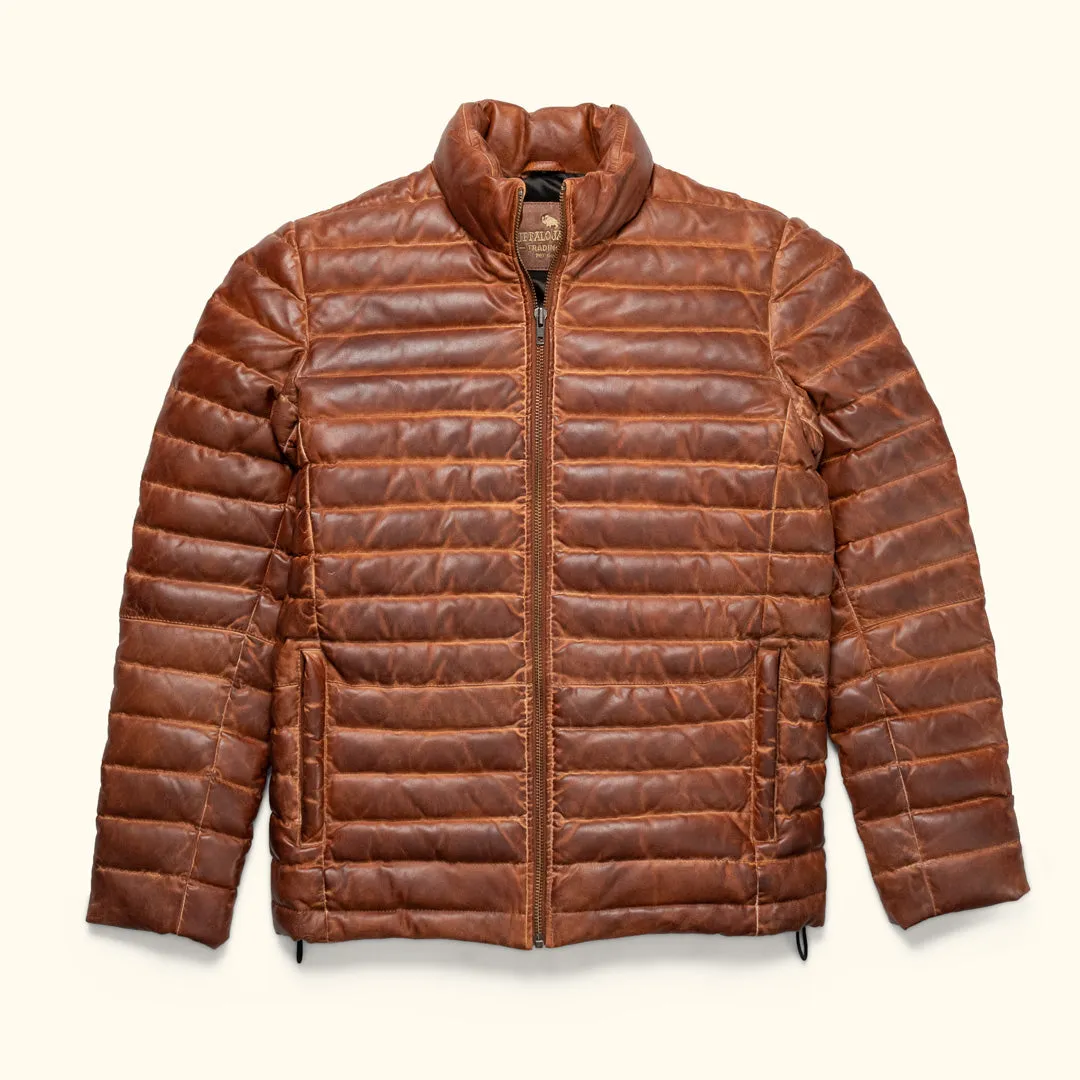 Bridger Leather Down Jacket | Light Brown