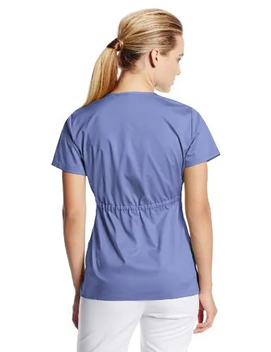 Cherokee 21701 Women's Junior Fit Mock-Wrap Top