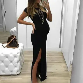 Chic Mama Maternity Maxi with Leg Flair