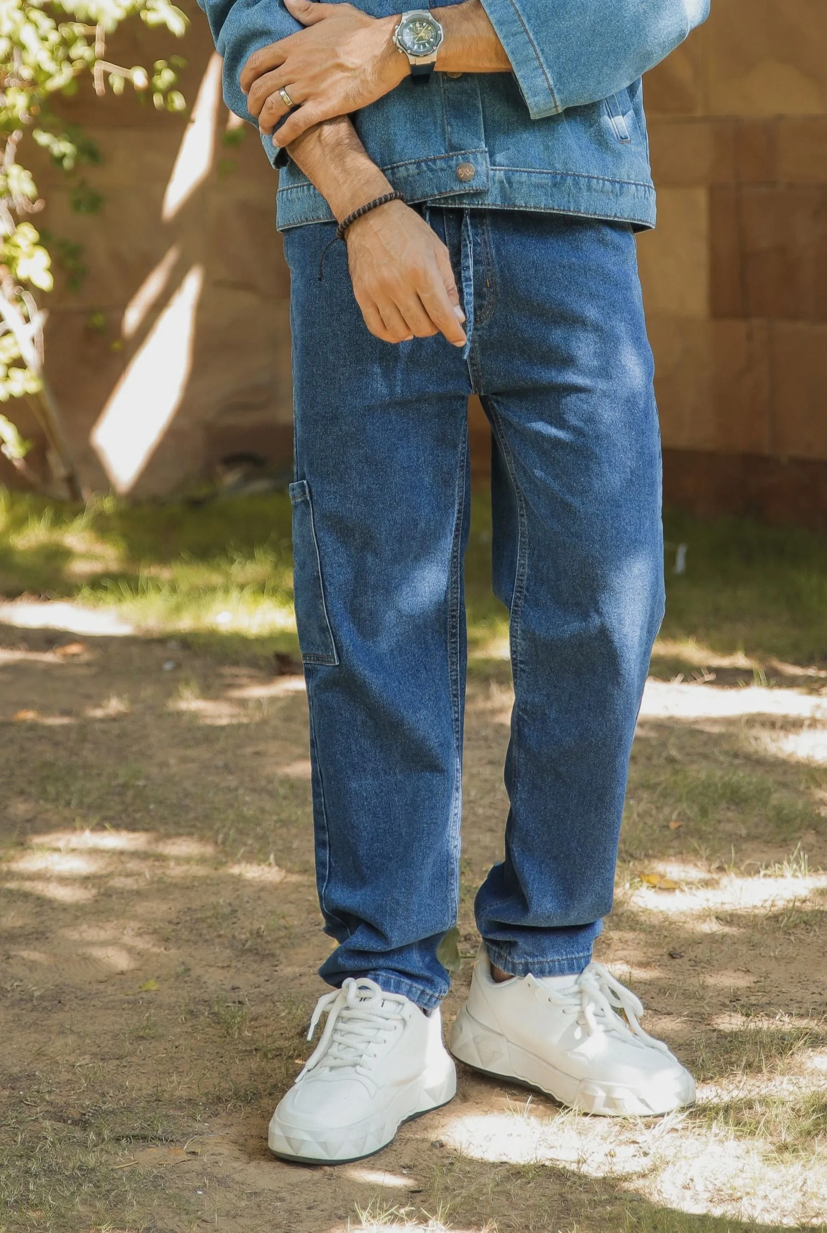 Dark Blue Relaxed Jog Jeans