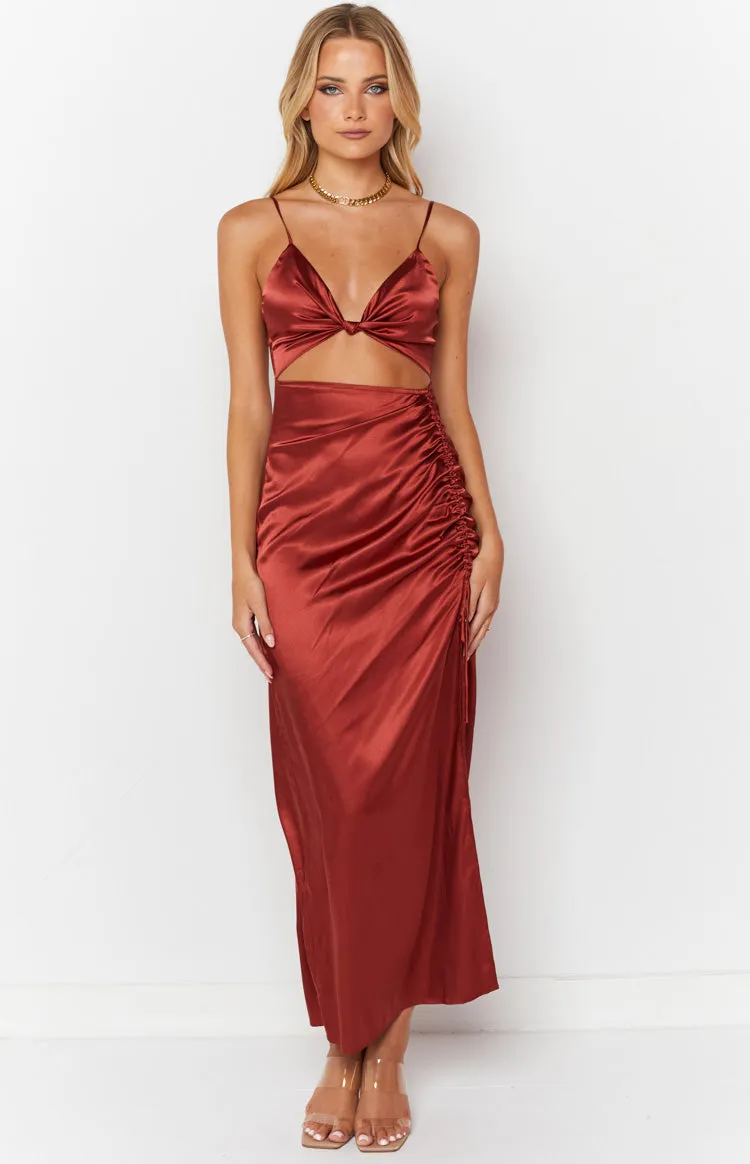 Dionne Rust Twist Maxi Dress