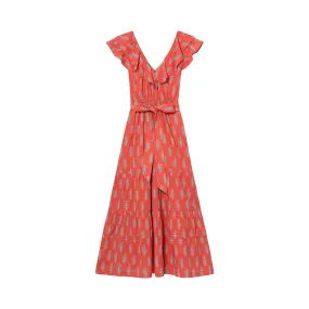 Ellie Maxi Dress - Coral Leaf