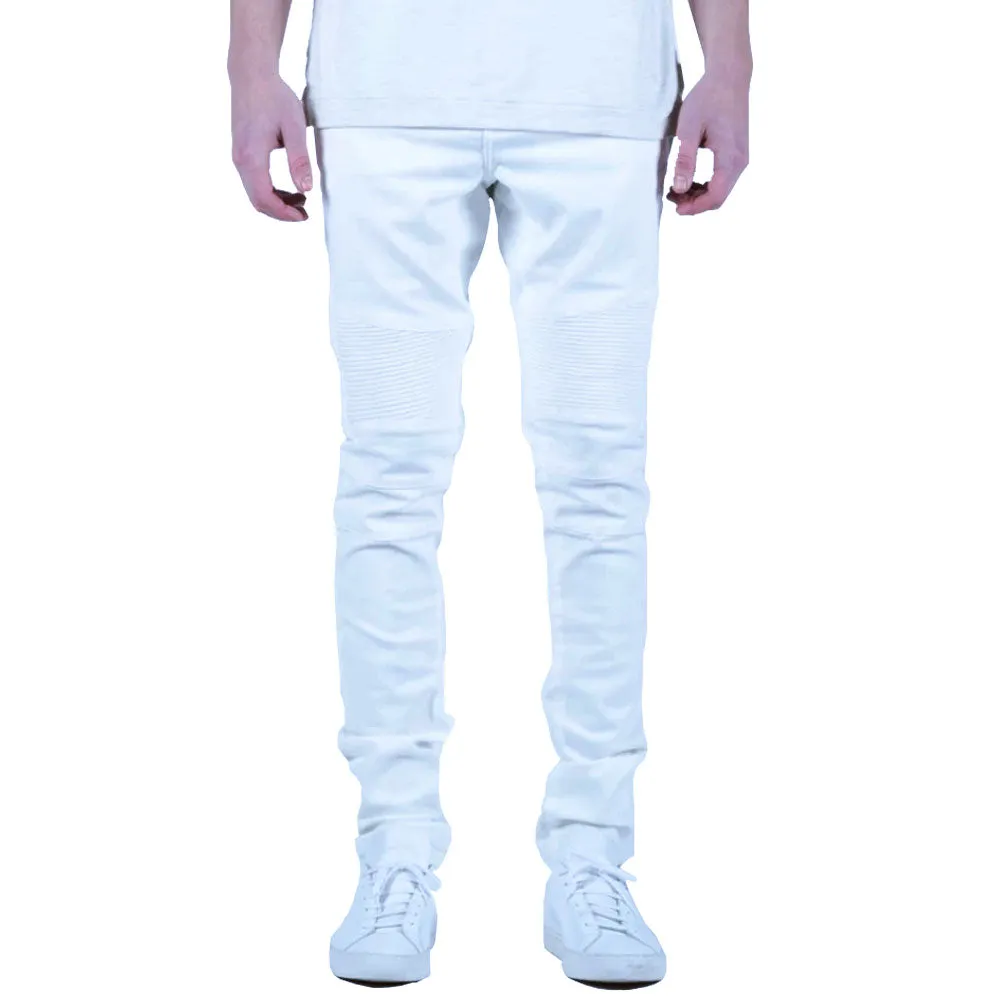 Embellish Spencer Biker Denim Jeans White