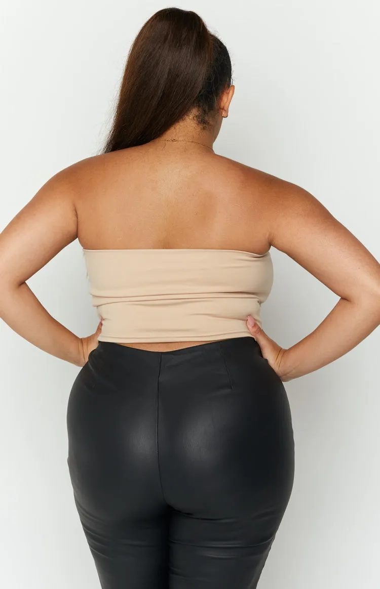 Empire Tan Strapless Top