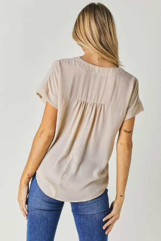 FS Clearance V-Neck Dolman Sleeve Solid Basic Top