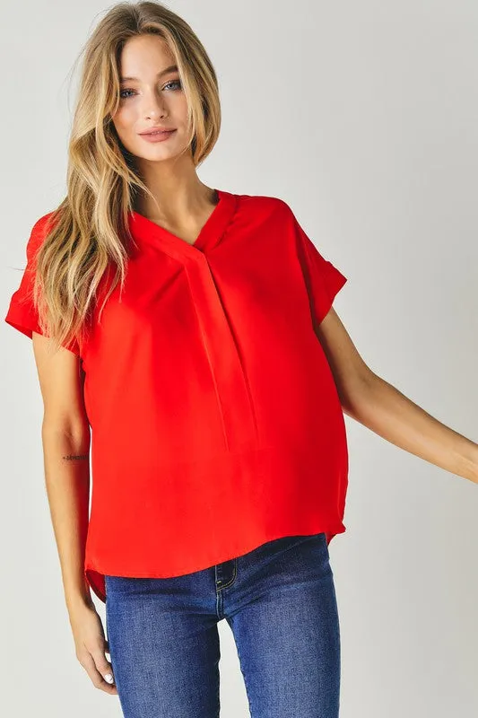 FS Clearance V-Neck Dolman Sleeve Solid Basic Top