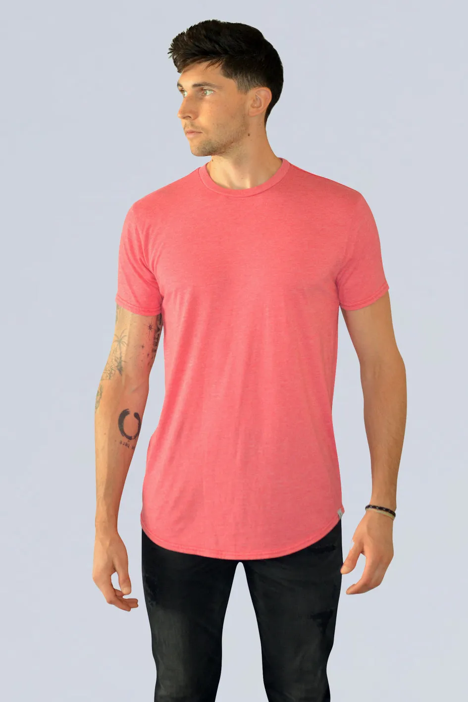 Have It Tall  Curved Hem Soft Blend T Shirt