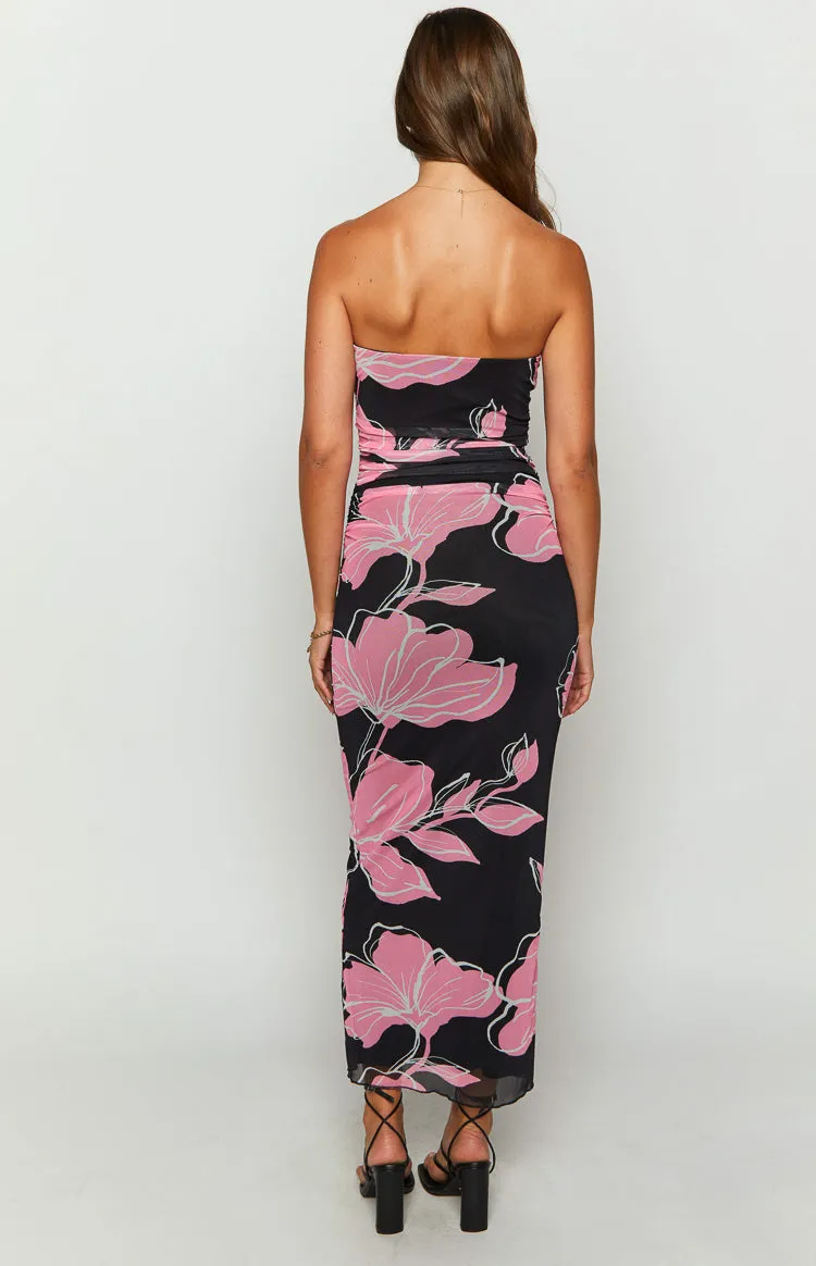 Imogen Black Print Maxi Dress