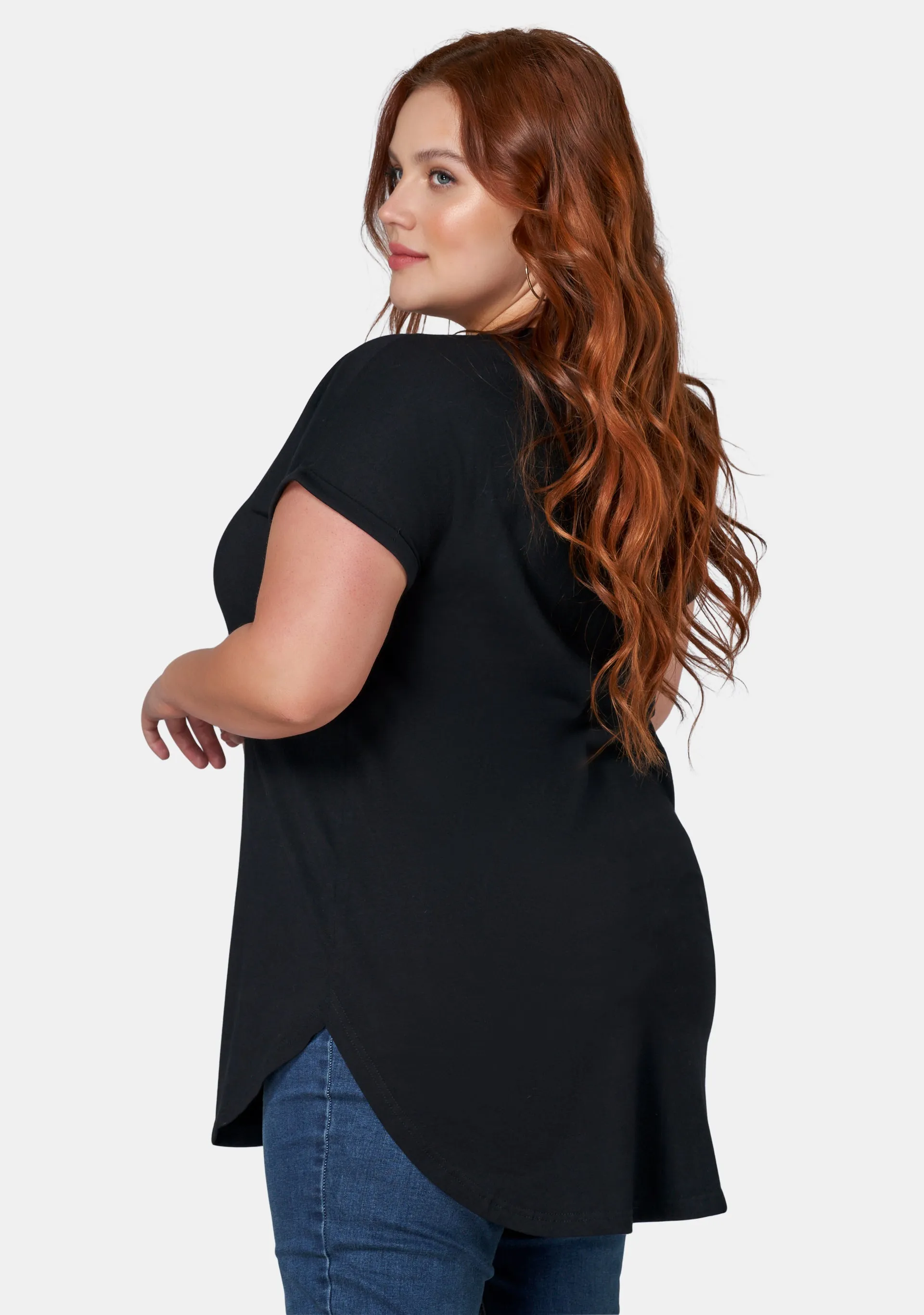 Jacinta Longline V Neck Tee