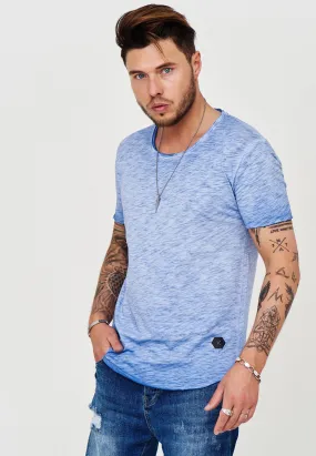 Longline T-Shirt Blau 7103