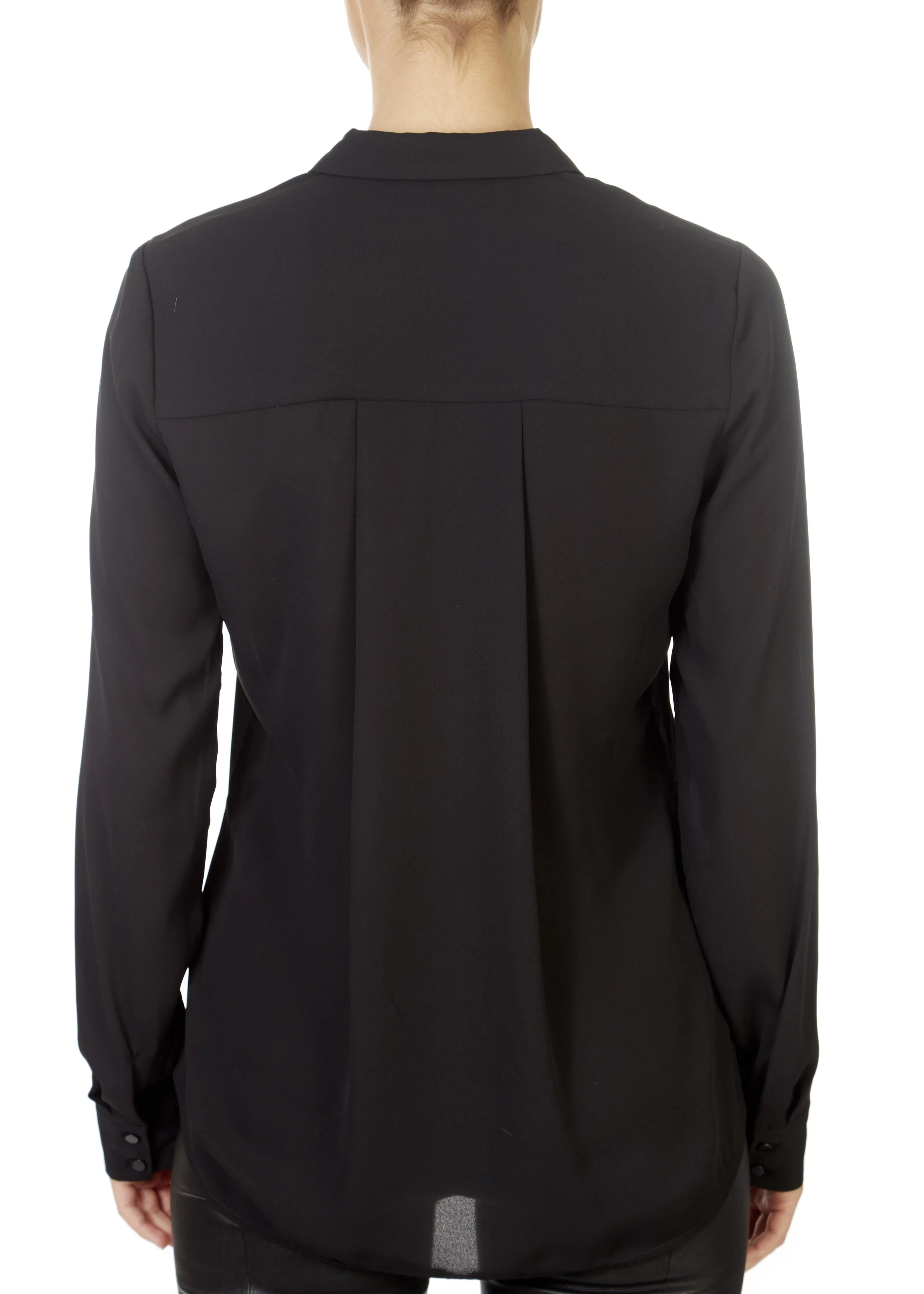 'Mendo' Black V-Neck Blouse