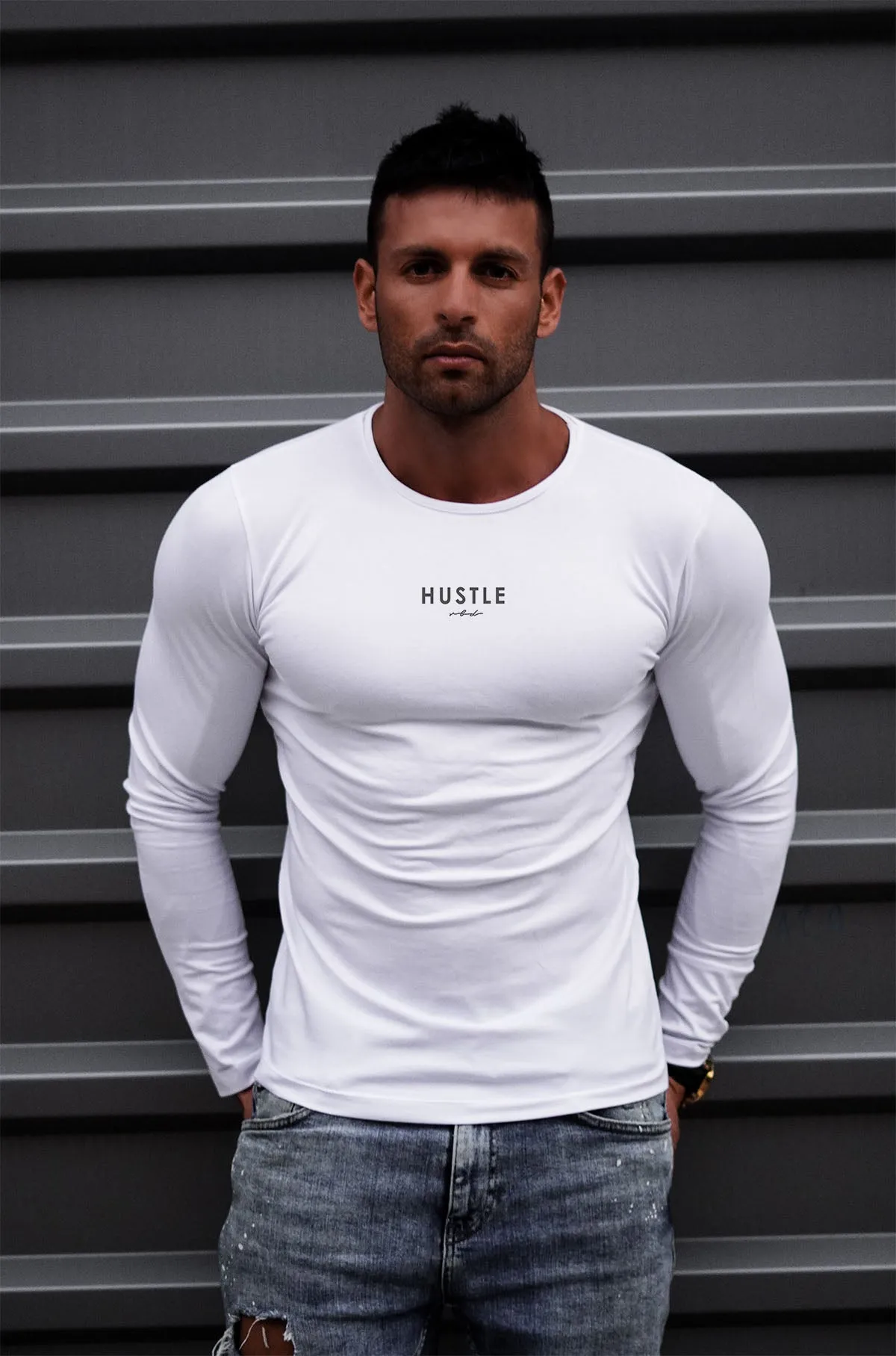 Mens Long Sleeve T-shirt "Hustle" MD955