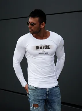 Mens Long Sleeve T-shirt "New York Advisory" MD866