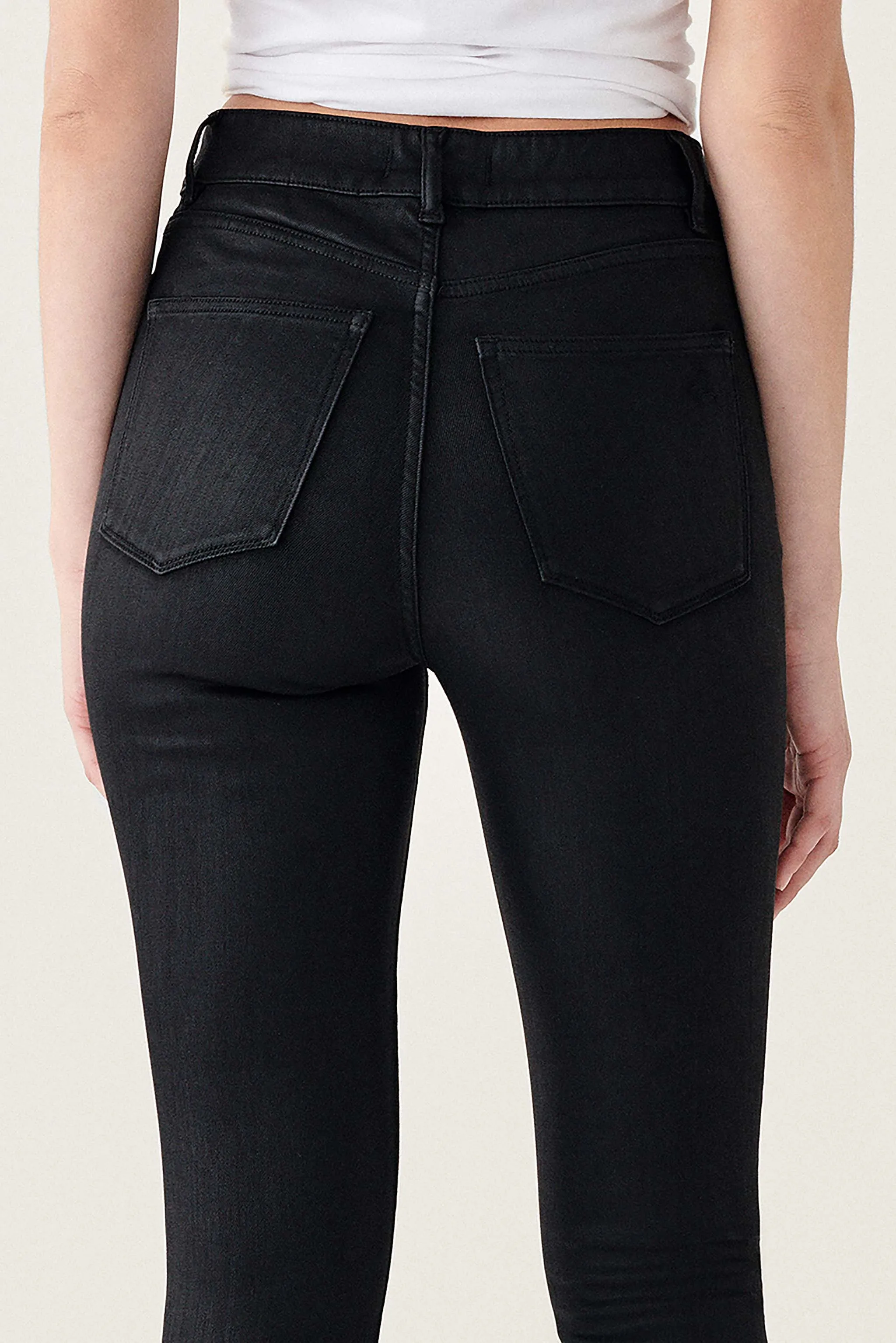 MXP - HIGH RISE JEANS | ONYX WAX COATED