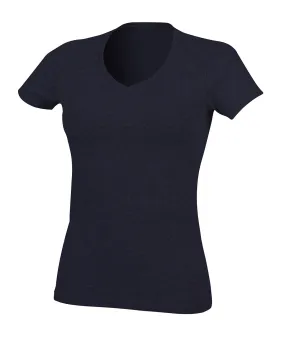 Navy - Feel good women's stretch v-neck t-shirt