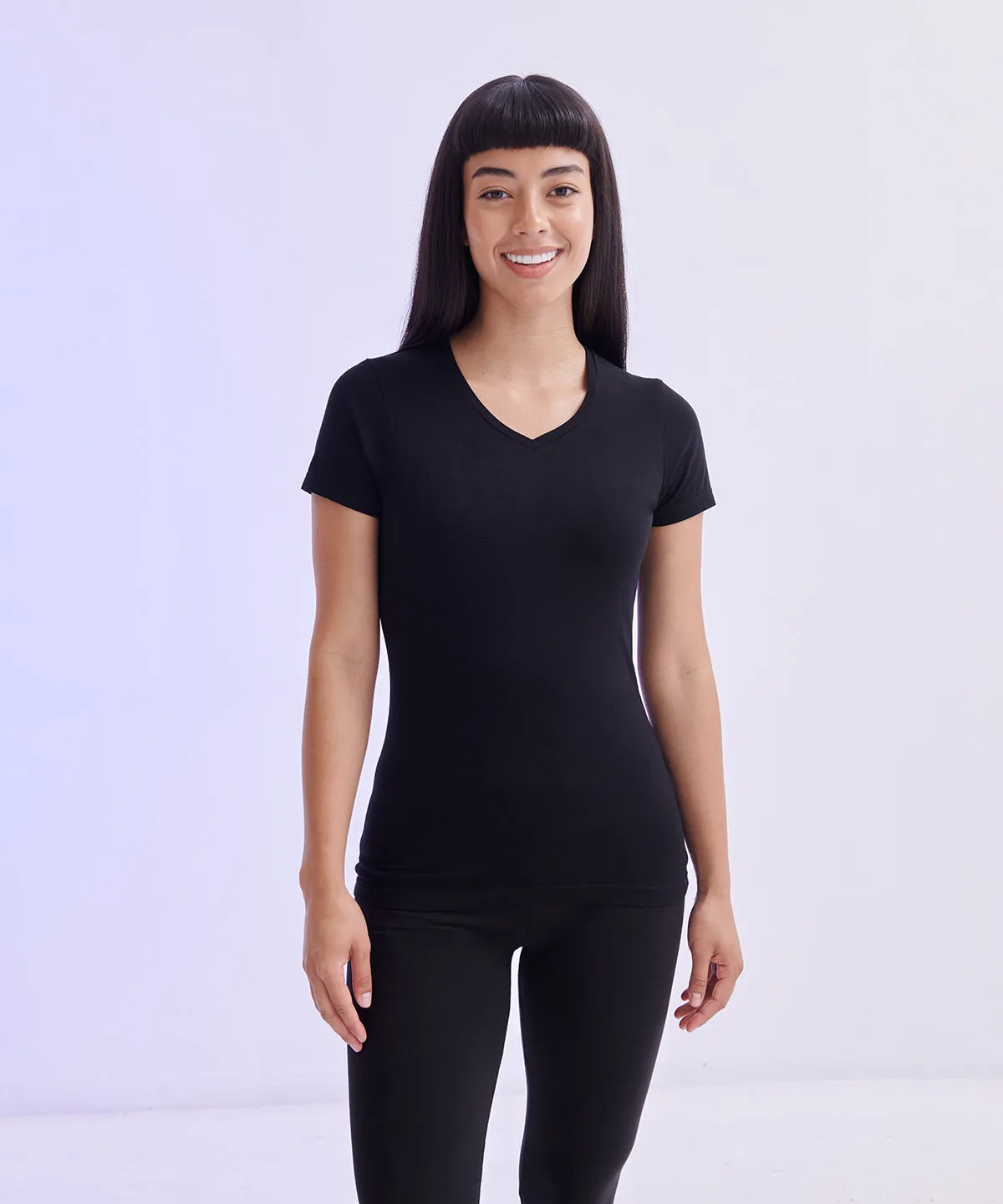 Navy - Feel good women's stretch v-neck t-shirt