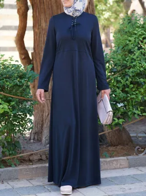 Neck Tie Jersey Abaya