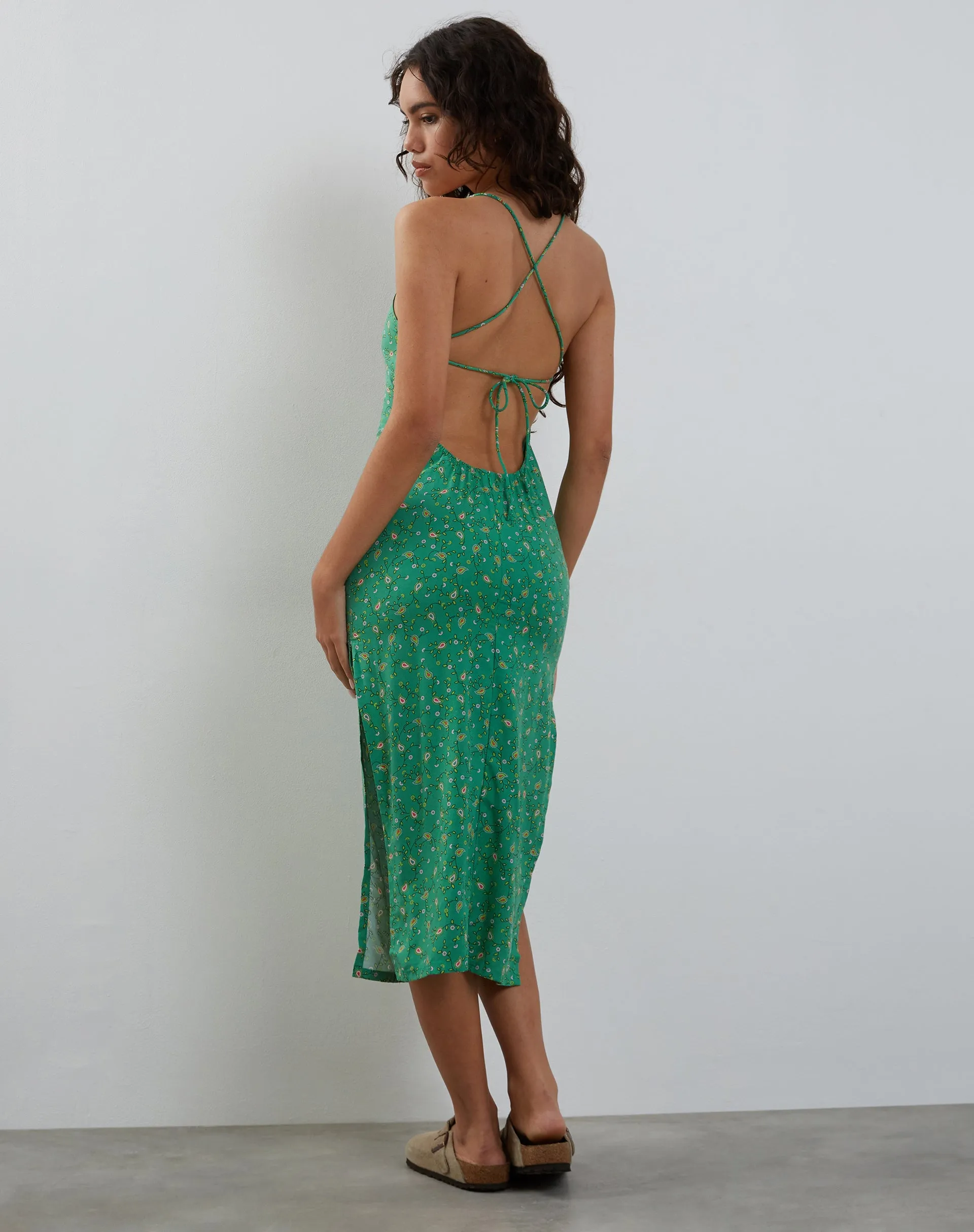 Nosita Midi Dress In Paisley Fun Green