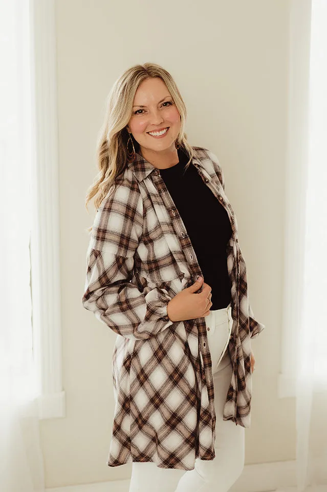 Plaid Mini Shirt Dress