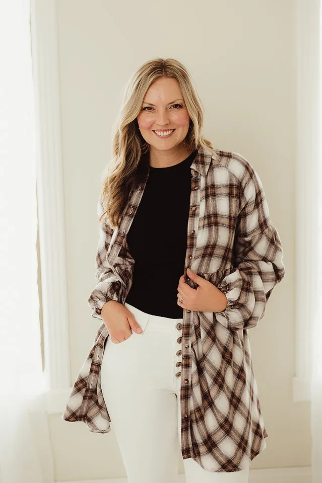 Plaid Mini Shirt Dress