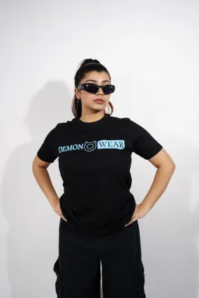 "Demonwear" Puff Print Oversized Black T-Shirt By DemonWear for Her