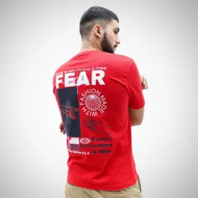 "Fear" Relaxed Red T-Shirt By DemonWear for Him