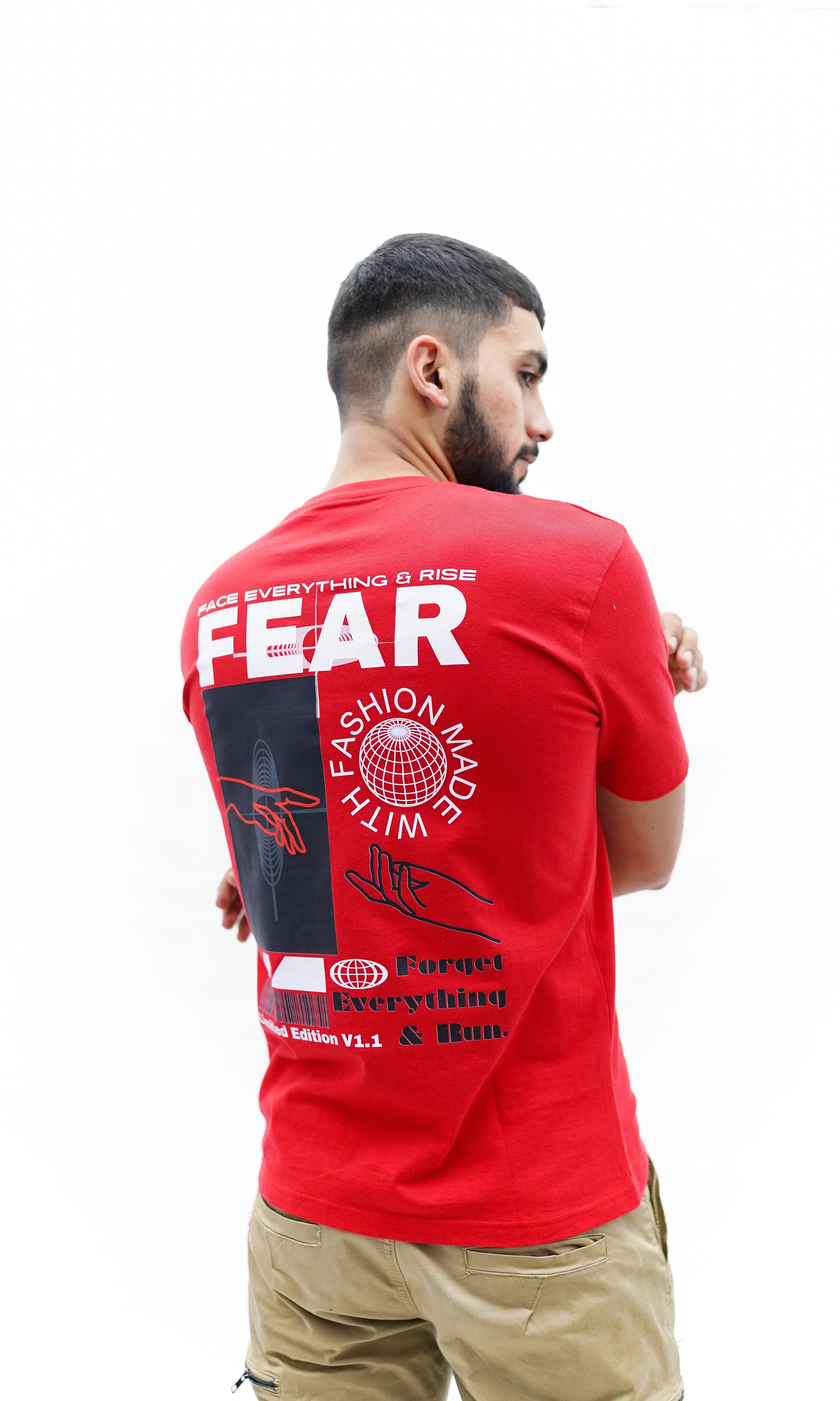 "Fear" Relaxed Red T-Shirt By DemonWear for Him