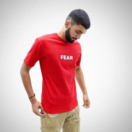 "Fear" Relaxed Red T-Shirt By DemonWear for Him