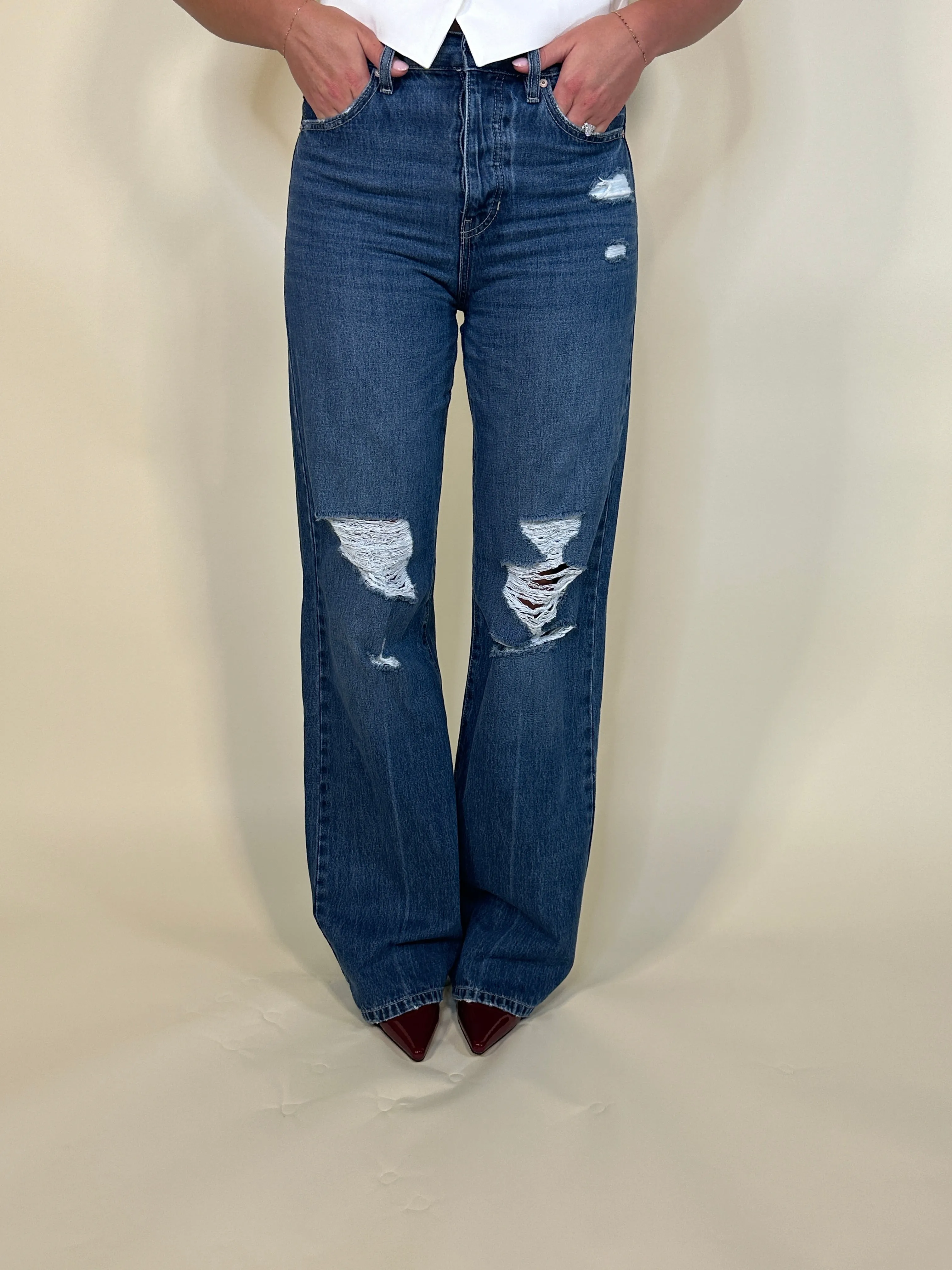 Relaxed Fit High Rise Jean