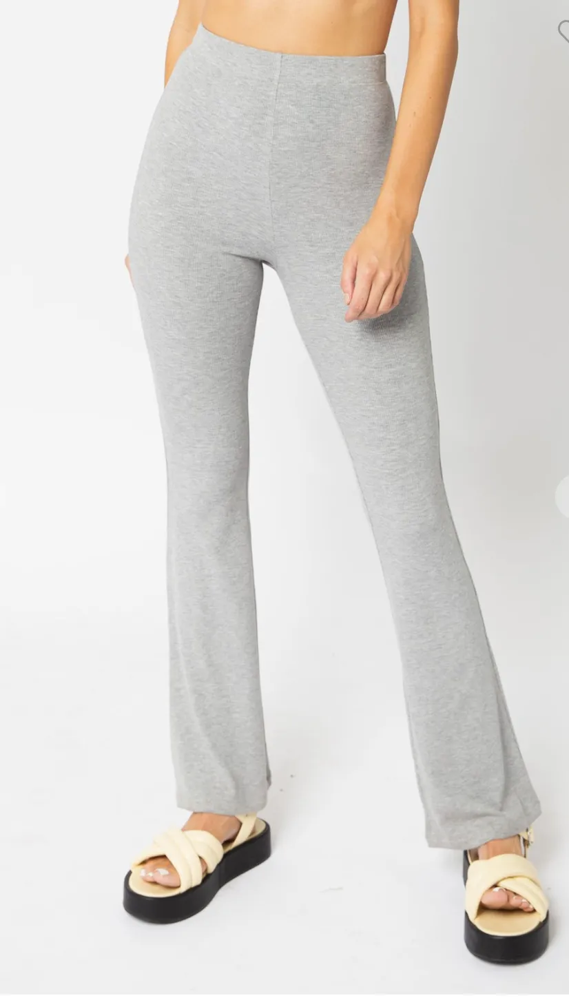 Ribbed Kick Flare Pants