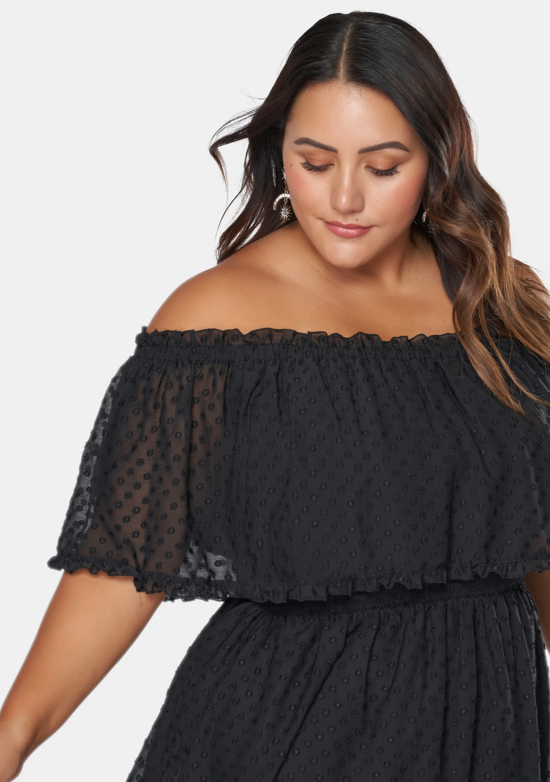 Sensual Off Shoulder Midi Dress