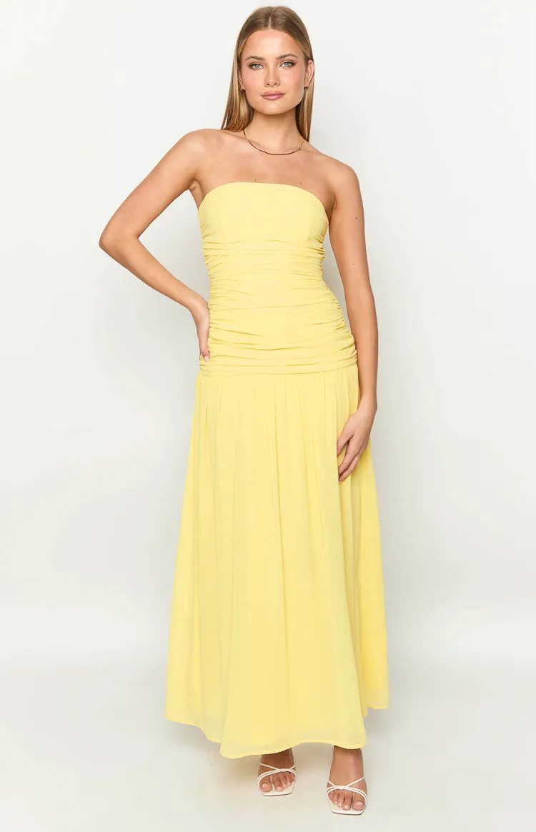 Sinclair Yellow Strapless Maxi Dress