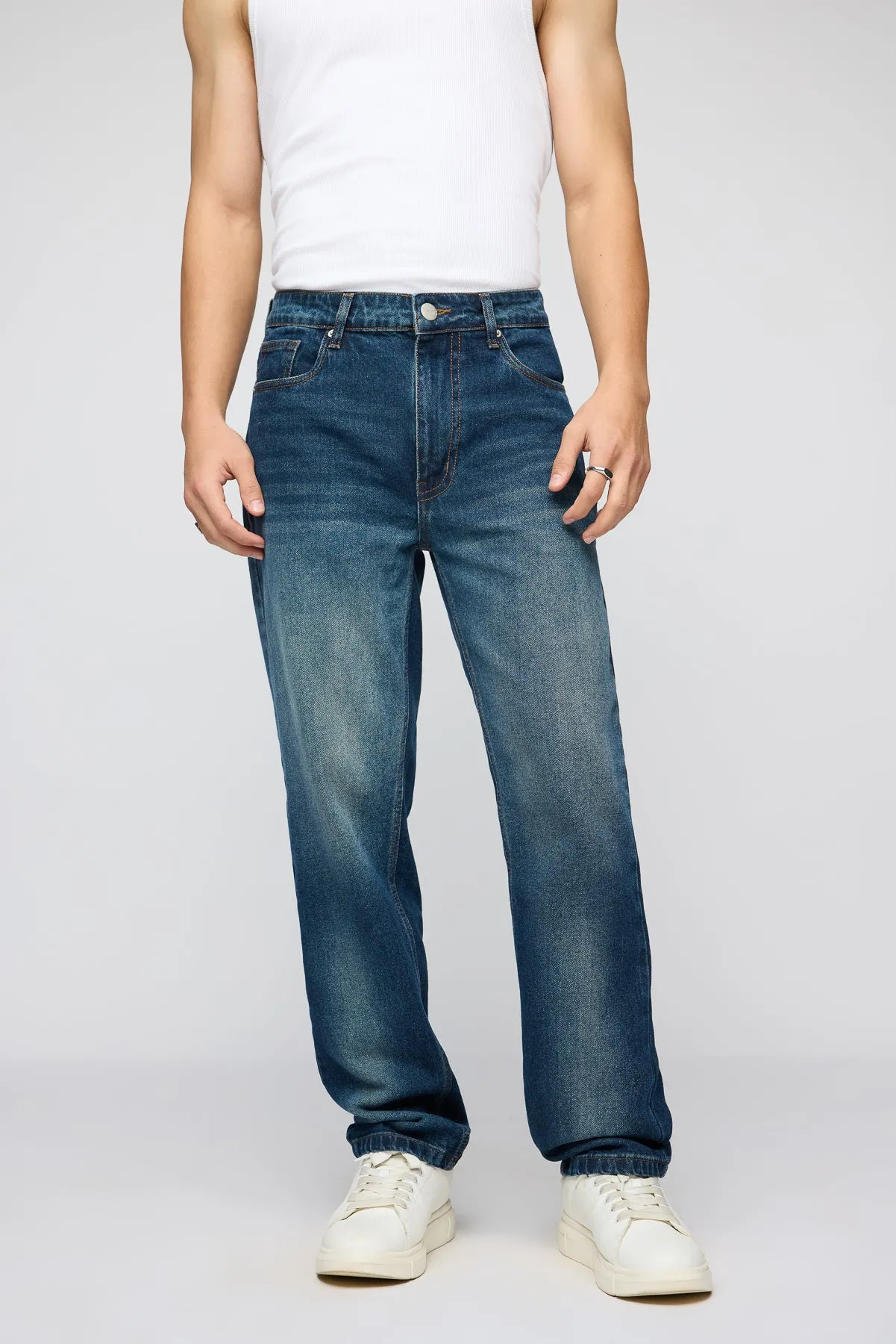 Split Shade Men's Relaxed Fit Jeans