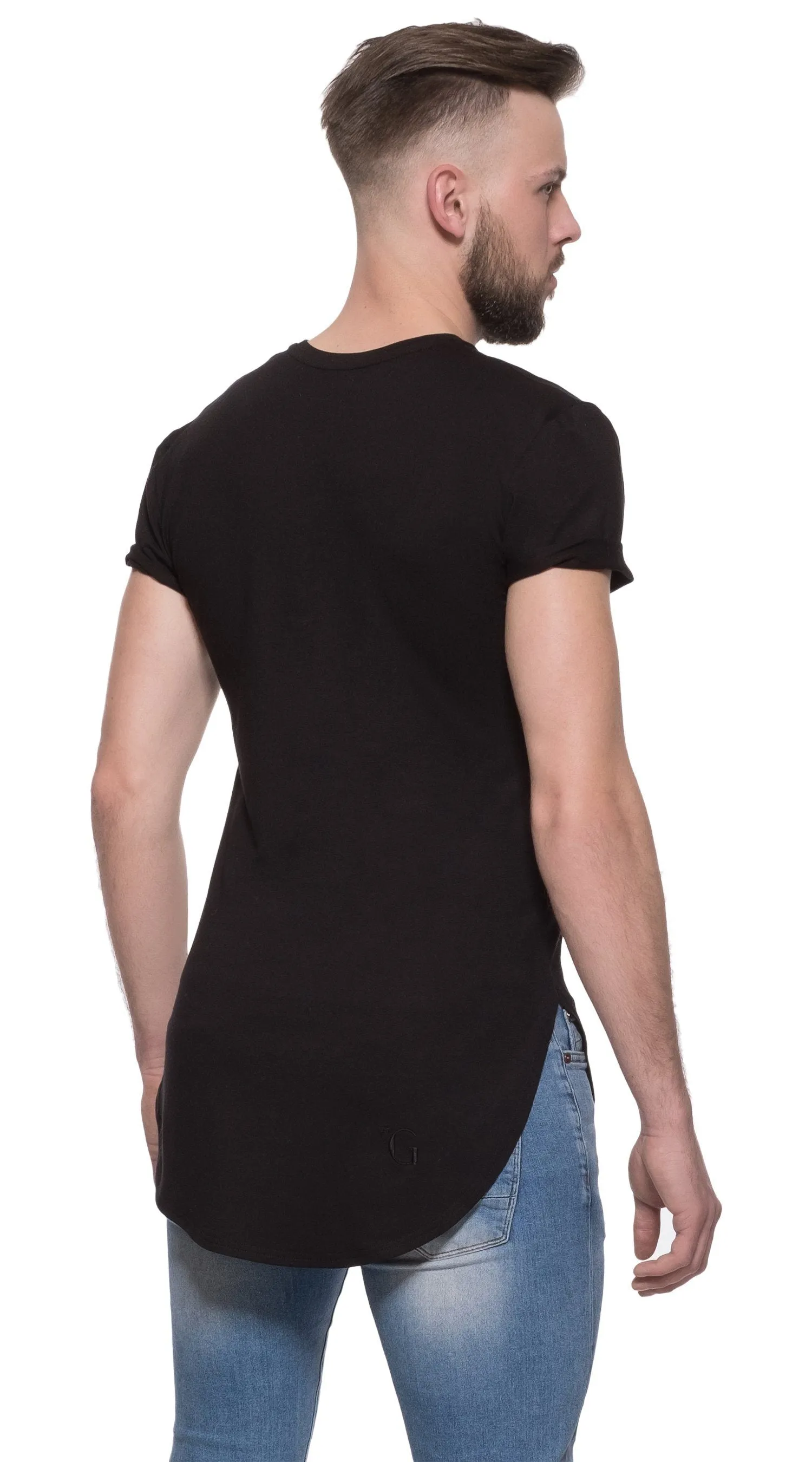 TheG Man Viscose Basic 1/2 Long Tee // black