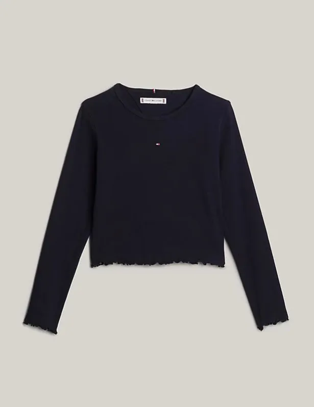 Tommy Hilfiger Girls Navy Essential Ribbed Top