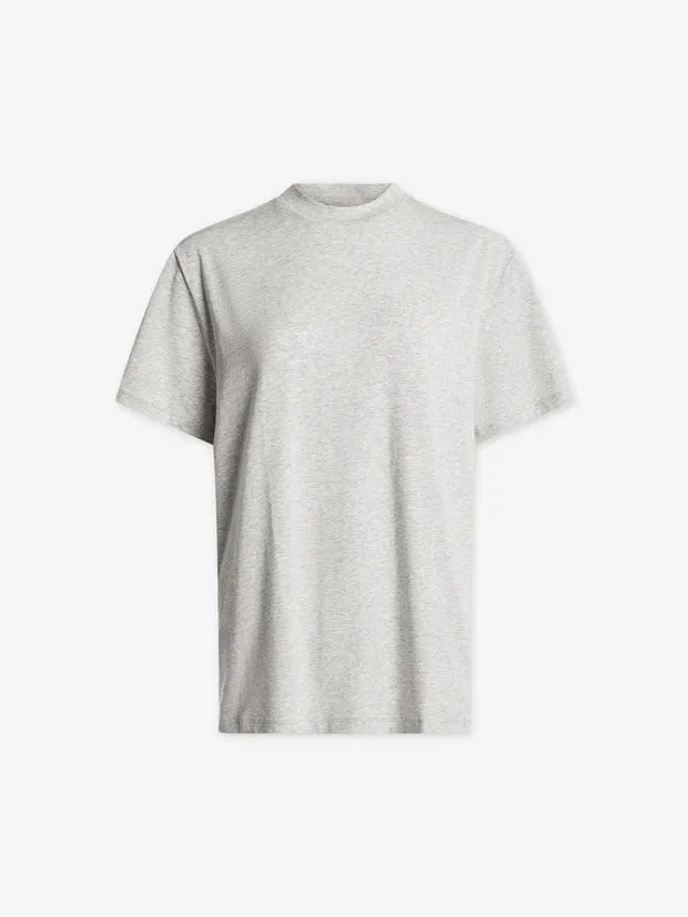 Varley Leighton Boyfriend Tee - Light Grey Melange