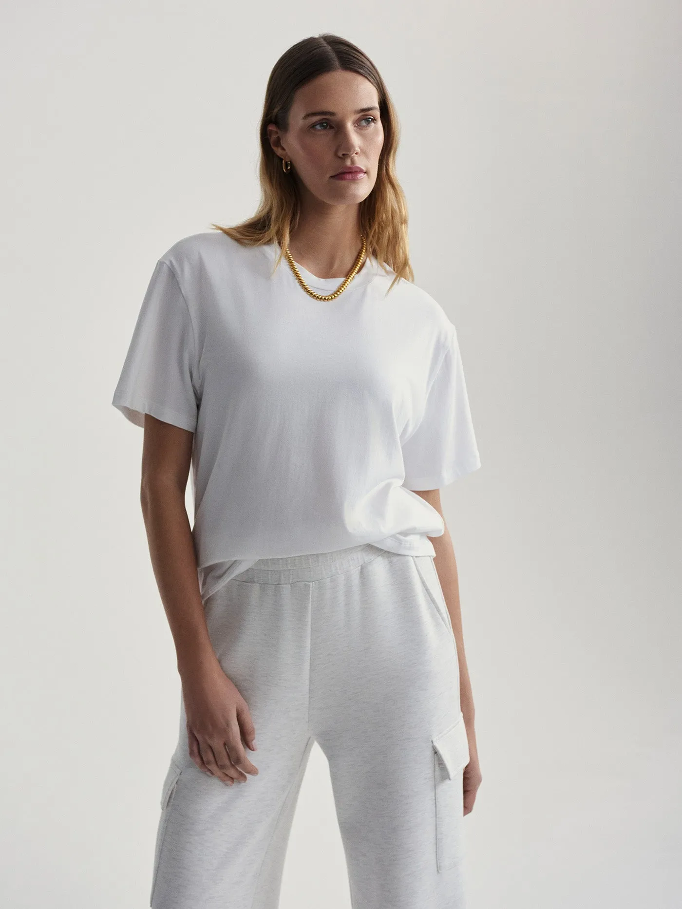 Varley Leighton Boyfriend Tee - White