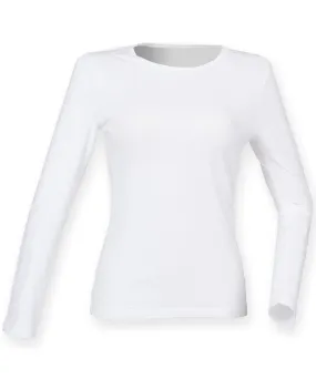 White - Women's feel good long sleeved stretch t-shirt