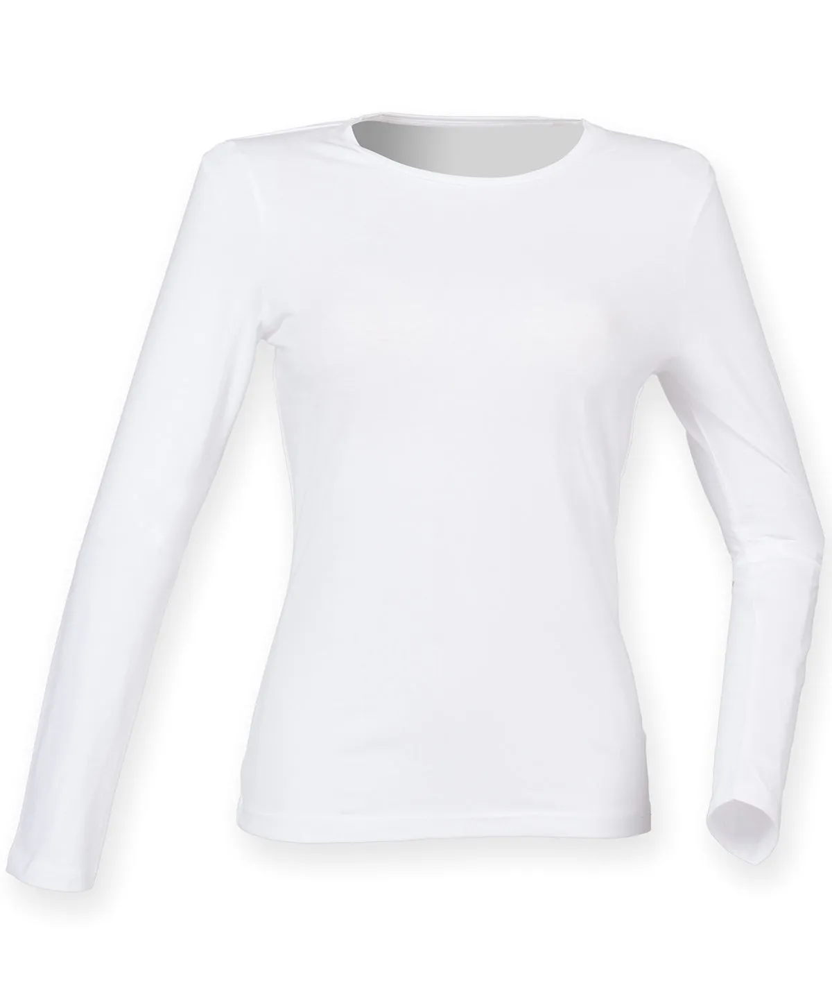 White - Women's feel good long sleeved stretch t-shirt