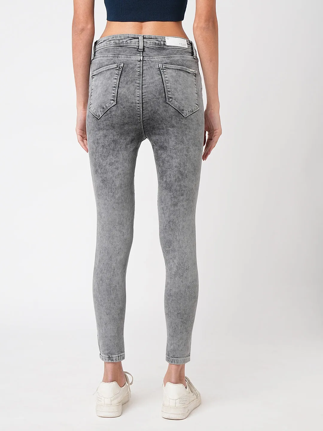 Women Grey High-Rise Skinny Jeans