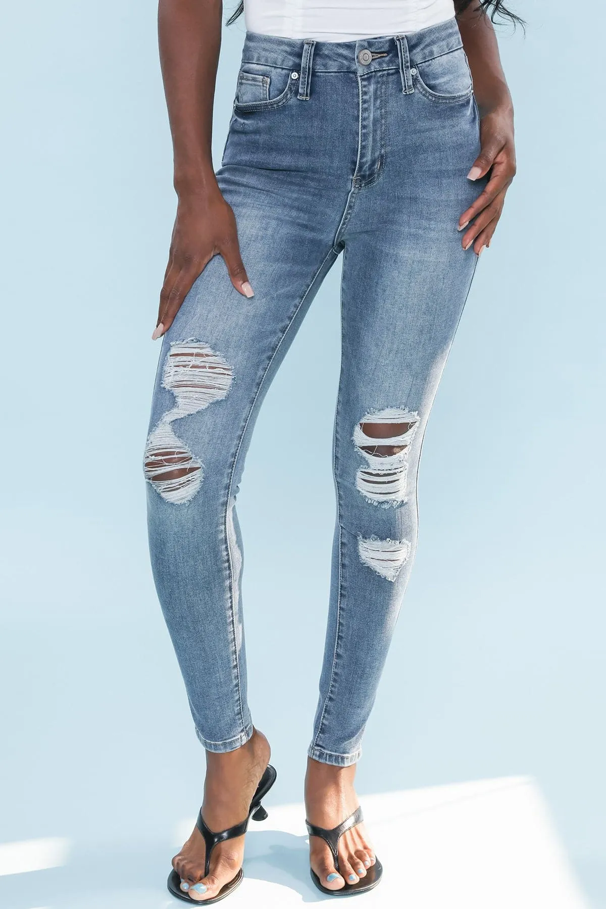 Women's Curvy Fit  Skinny Jeans-sale