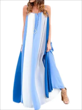 Women's Loose Striped Chiffon Maxi Dress