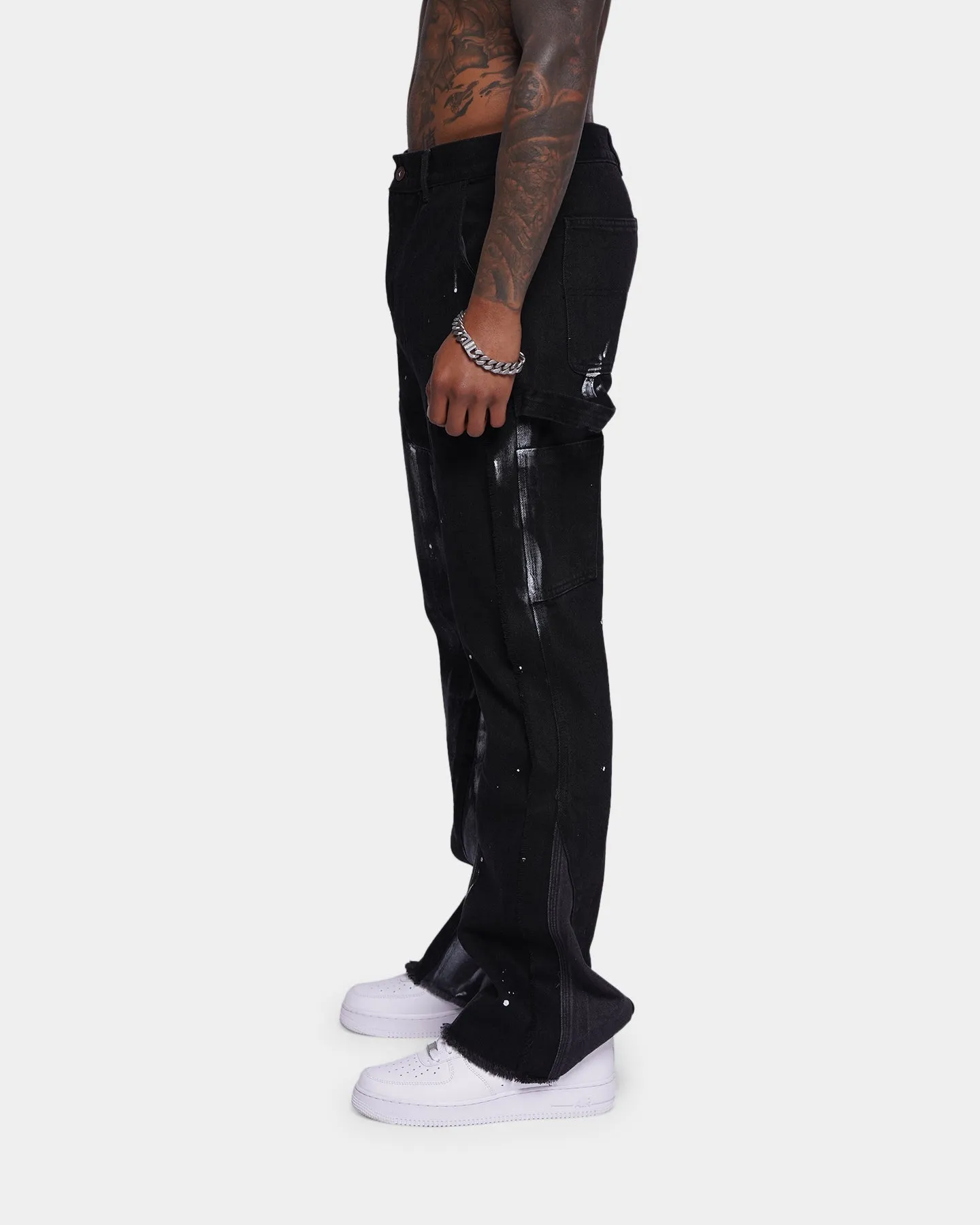 XXIII Frayed Seam Jeans Black